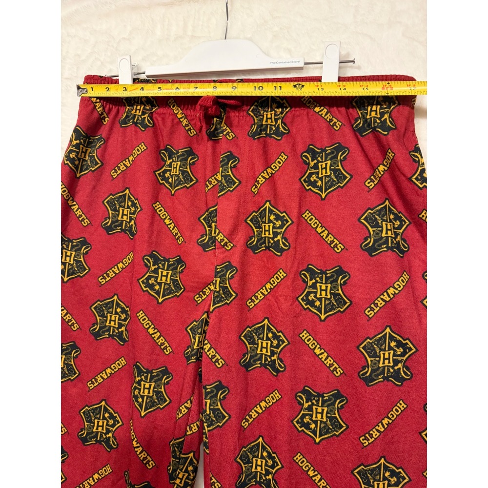 Harry Potter Hogwarts Red Sleep Pants Joggers Mens Large All Over Crest Print - Picture 4 of 7